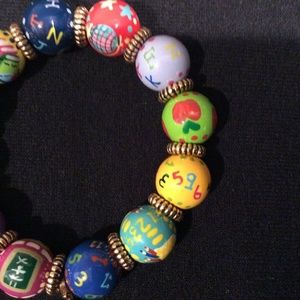 Angela Moore Jewelry - Angela Moore Hand-painted "Teacher" Bead Bracelet Angela Moore Jewelry - Angela Moore Hand-painted "Teacher" Bead Bracelet